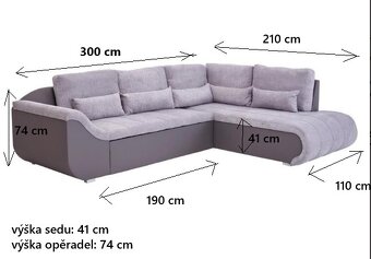 Rohová sedací souprava v šedé barvě - 3