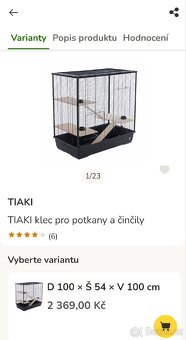 Prodám TIAKI klec pro potkany a činčily - 3