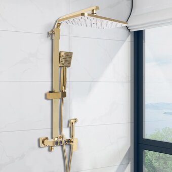 Nový sprchový set. Barva zlatá.9”9” - 3