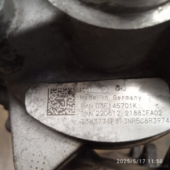 Škoda Fabia II. 1.2TSI 63kW - turbodmychadlo 03F145701K - 3