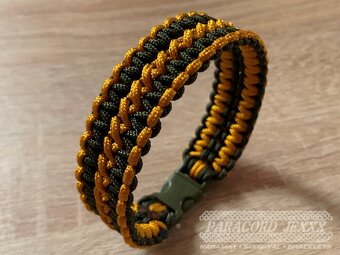 PARACORD náramek (20 cm) gold - oliv - 3