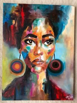 Olejomalba - Žena s náušnicemi (30x40 cm) - 3