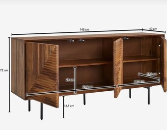 Designová komoda z indického palisandru – téměř nová - 3