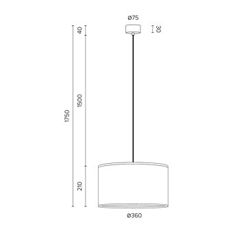 Závěsné svítidlo Mika – černo - stříbrné - 3