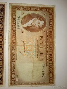 BANKOVKY 500 KČS 1945, VZÁCNÉ SÉRIE, NEPERFOROVANÉ - 3