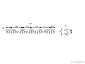 hřeben posuvné brány - 3