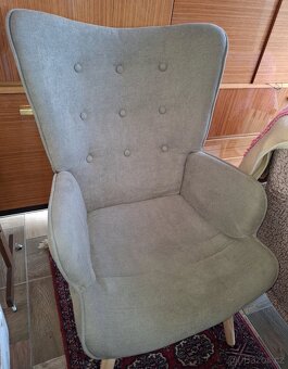 Křeslo ušák s podnožkou - 3