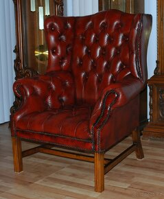 CHESTERFIELD-LEATHER-HIGH/BACK/WING CHAIR - 3