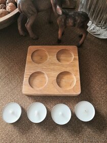 Dřevěný svícen v minimalistickém stylu na čajové svíčky - 3