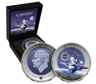 Titanová mince 1 oz NASA 40. výročí Space Shuttle Discovery - 3
