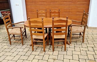 Masivní jídelní set, stůl z masivu - 3
