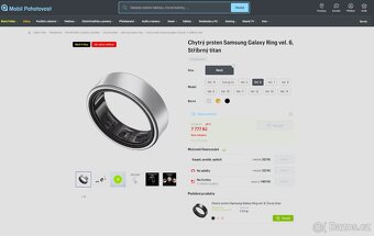 Nový Samsung Galaxy Ring stříbrný titan vel. 6 se zárukou - 3