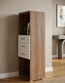 🌟 Moderní komoda (ořech/bílá) - 3
