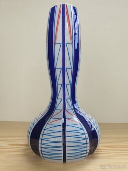 ZAMLUVENO-STAROŽITNÁ PŘEJÍMANÁ SKLENĚNÁ VÁZA RETRO 31CM - 3