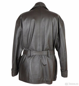 Kožený měkký dámský hnědý křivák v. XL - 3