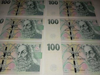 BANKOVKY 100 KČ 2018, 6 KUSŮ STEJNÝCH SÉRIOVÝCH ČÍSEL - 3