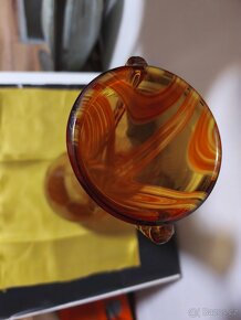 Vysoká oranžová váza. - 3