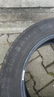 PRODÁM 4 KUSY LETNÍCH CONTINETNAL CONTACT 5 215/55 r17 - 3