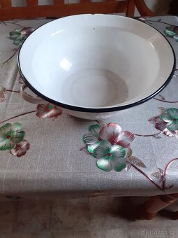 Retro  modrý  škopek  smalt, Retro  mísy - 3