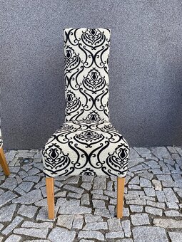 Prodám set - 4 jídelní židle: dřevěný rám - 3