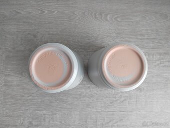 Keramicky obal / kvetinac sedy - 2ks - 3