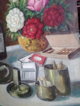 Zátiší s bolsem, olej/deska - 3