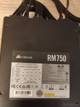 Modulární ATX zdroj CORSAIR RM750, 80 PLUS Gold, herní PC - 3