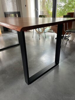 Jídelní stůl 180x90, akáciové dřevo a kov - 3
