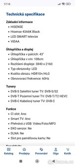 Led televize Hisense 43A6K - 3