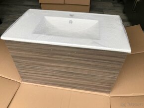 Luxusni koupelnova skrinka s umyvadlem orech - 3