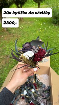 Svatební dekorace, květiny, organza - 3