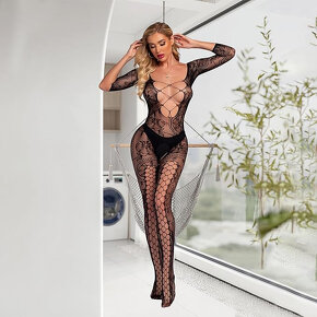 ♥️ Sexy dámské body punčochy černé síťované - nové ♥️ - 3