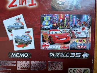 Dětské společenské hry 2v1 - puzzle a pexeso Cars - 3