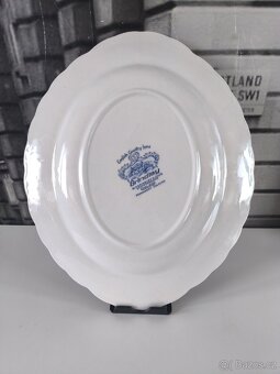 Starožitný oválný servírovací talíř - anglický porcelán - 3