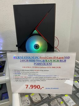HERNÍ STOLNÍ PC/Intel Core i5-6.gen/SSD 240GB/HDD 500GB/RAM - 3