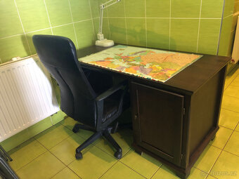 Kancelářský psací stůl IKEA Hemnes,pracov.plocha,židle,lampa - 3