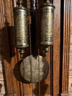 Masivní starožitné podlahové hodiny . Perfektní chod. - 3