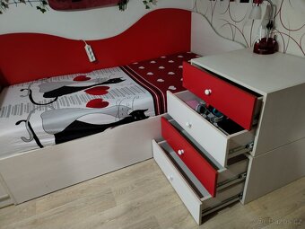 Postel 2m x 90cm skříňka prádelník matrace komoda - 3