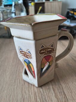 Keramická aromatická lampa s motivem koček - 3