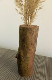 dekorativní dřevěná váza na suché květiny - 3