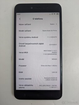Xiaomi Redmi Note 5A Prime 3/32 Silver. Záruka 6 měsíců. - 3