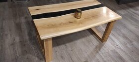Epoxidový, dubový konferenční stolek - 3
