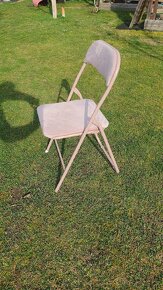 Skládací židle/židlička VOEL samet růžová - 3