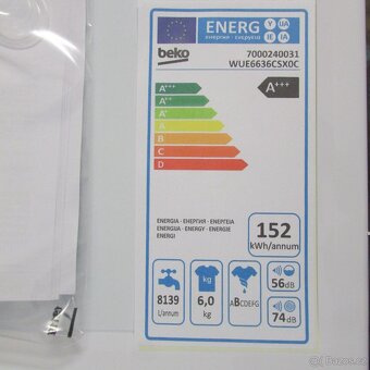 Nová pračka BEKO A+++ 6 kg, WUE6636CSXOC, ZÁRUKA - 3