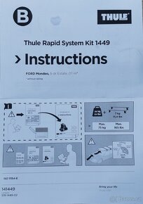 Kit Thule 1005, 1449 - FORD Mondeo,93-00, 5-dr kombi, 07-14 - 3