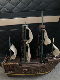 Dřevěný model plachetnice.starožitná loď - 3