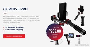 Nový 3-osý stabilizér Smove Pro: mobil, GoPro apod. - 3