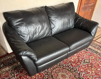 Černá kožená sedačka,5843 - 3