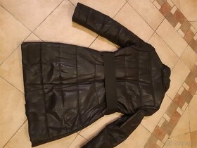 Kožený černý vyteplený kabát 3/4, vel.M - 3