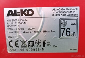 Domácí vodárna AL-KO HW 3000 Inox Classic 17l - 3